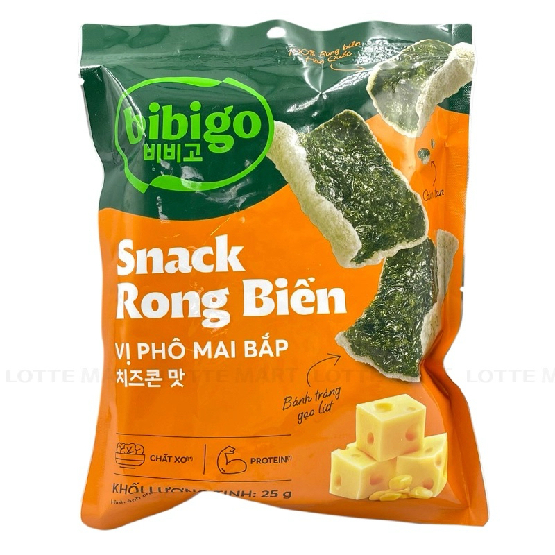 Snack ăn vặt rong biển ăn liền Bibigo vị bắp phô mai gói 25g | Shopee ...
