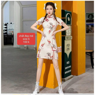sườn sám hoạ tiết hồng