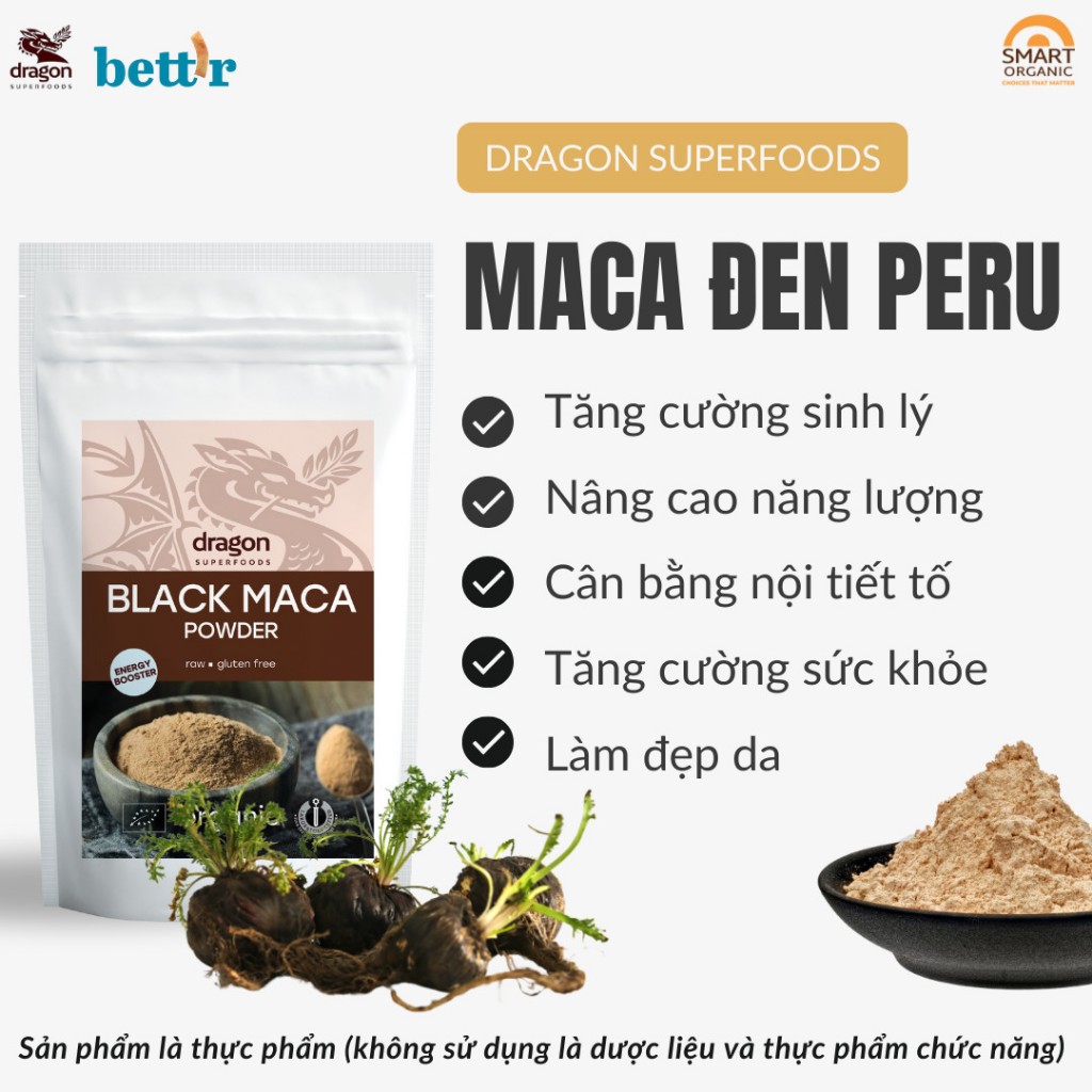 Bột Maca đen/ vàng hữu cơ Dragon Superfoods - xuất xứ Peru