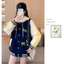 Áo Khoác NỈ BOMBER phối NÓN Có Nút BẤM Chữ Thêu PHONG CÁCH