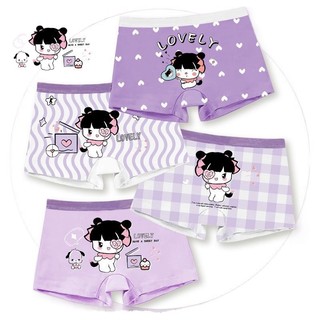 Combo 4 Quần Lót Đùi Cotton Hoạt Hình Cho Bé Gái, Quần Chip Siêu Mềm Nhẹ Chống Hằn King Shop L-8029