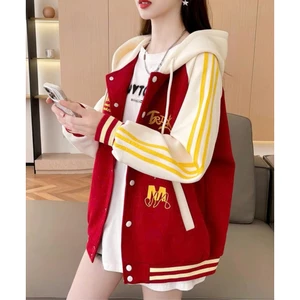 Áo Khoác Nỉ THỜI TRANG Phong cách BOMBER Phối SỌC Mới