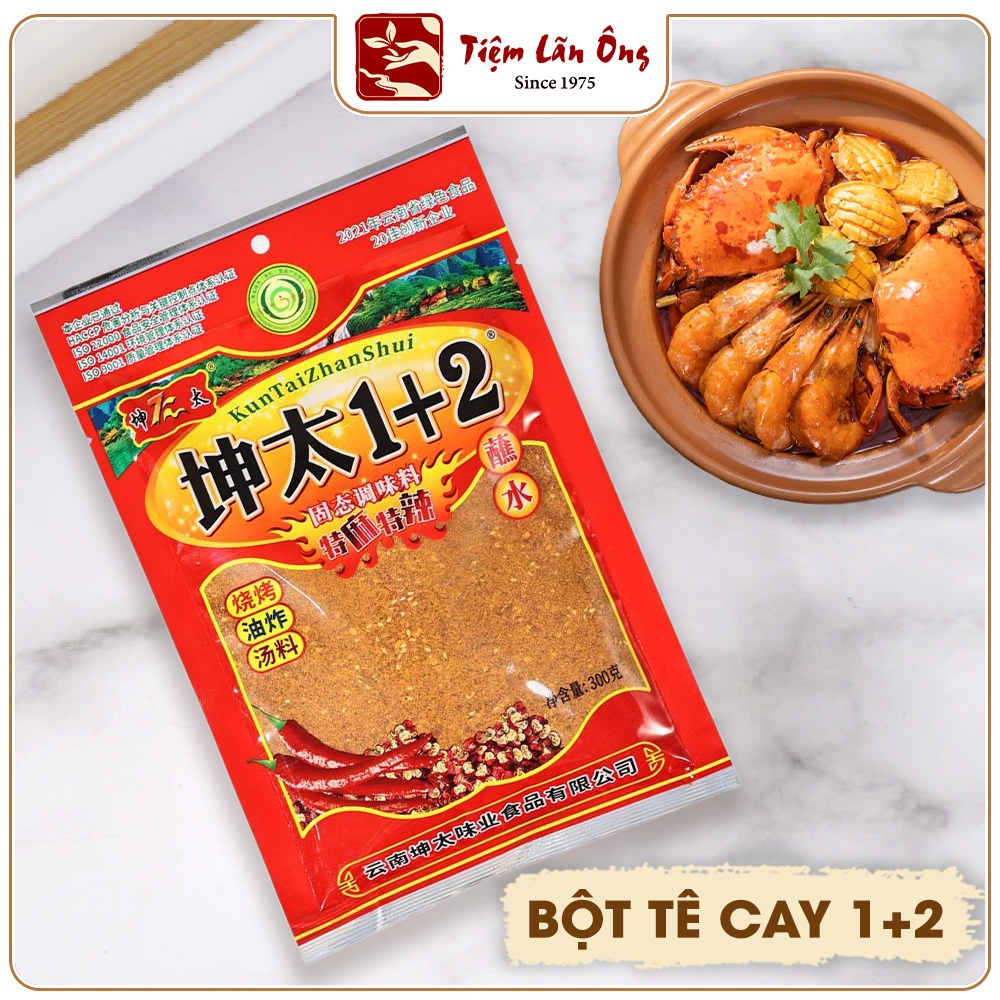 Bột ớt cay tê 1+2 100g, ớt bột chấm lạp xưởng, gia vị rắc nướng Trung Hoa, thơm ngon, chuẩn vị