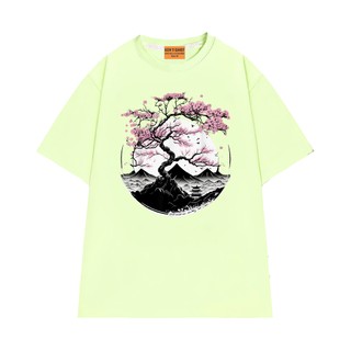 Áo Thun NGỐ TEE Rừng Hoa Đào Trên Núi Phú Sĩ Phong Cách Nhật Bản Chất Vải Cotton Thoáng Mát Mềm Mịn