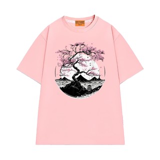 Áo Thun NGỐ TEE Rừng Hoa Đào Trên Núi Phú Sĩ Phong Cách Nhật Bản Chất Vải Cotton Thoáng Mát Mềm Mịn