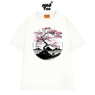 Áo Thun NGỐ TEE Rừng Hoa Đào Trên Núi Phú Sĩ Phong Cách Nhật Bản Chất Vải Cotton Thoáng Mát Mềm Mịn