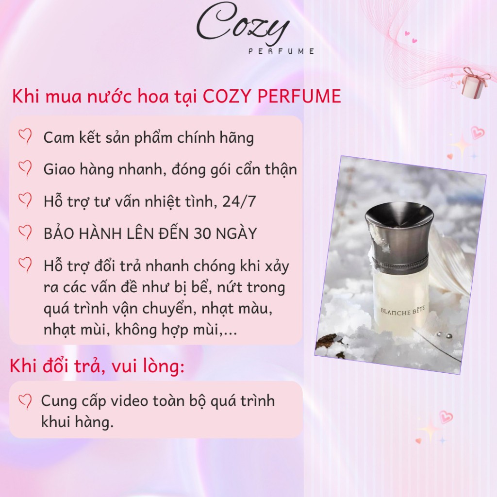 Nước hoa unisex Les Liquides Imaginaires Blanche Bete Chiết 5ml/10ml Hương thơm Độc đáo-Cozy Perfume