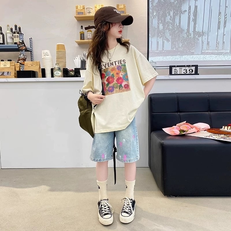 Áo phông hoa SEVENTIES cho bé gái size đại Beeshop H25039
