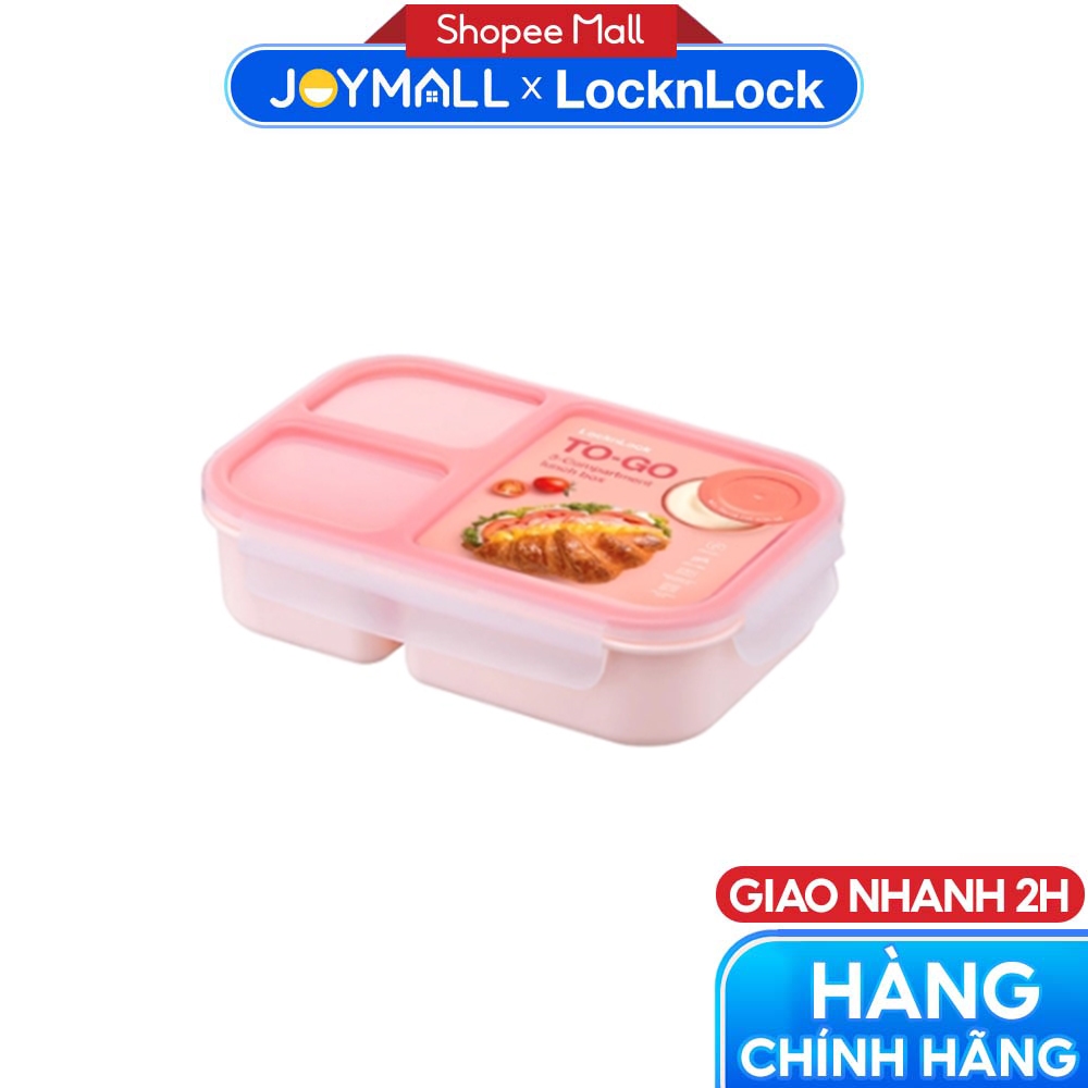 Hộp Cơm 3 Ngăn LocknLock To-Go HPL781PIK 980ml, Hàng Chính Hãng, Nhựa ...