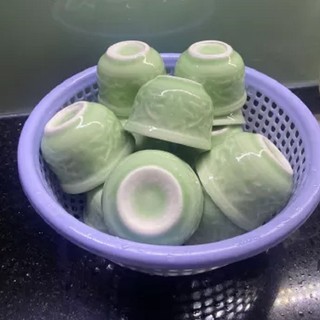 Chén uống Trà Không Quai Men Xanh Bát Tràng hàng đẹp