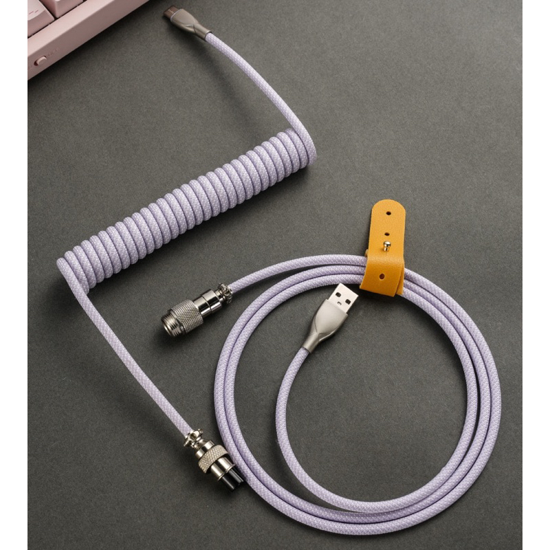 Dây cáp bàn phím cơ Type-C, lò xo xoắn dây dù cao cấp, trục nối trong suốt xã | BigBuy360 - bigbuy360.vn