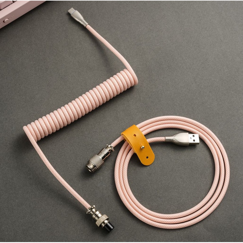 Dây cáp bàn phím cơ Type-C, lò xo xoắn dây dù cao cấp, trục nối trong suốt xã | BigBuy360 - bigbuy360.vn