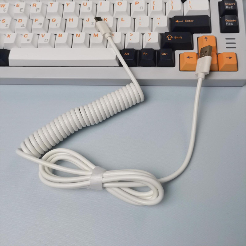 Dây cáp bàn phím cơ Type-C, lò xo xoắn dây dù cao cấp, trục nối trong suốt xã | BigBuy360 - bigbuy360.vn