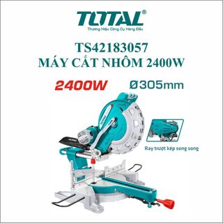Máy Cắt Nhôm TOTAL TS42183057 2400W Lưỡi 305mm Ray Trượt Kép Máy Cắt Góc Đa Năng Cắt Nhôm Gỗ Nhựa