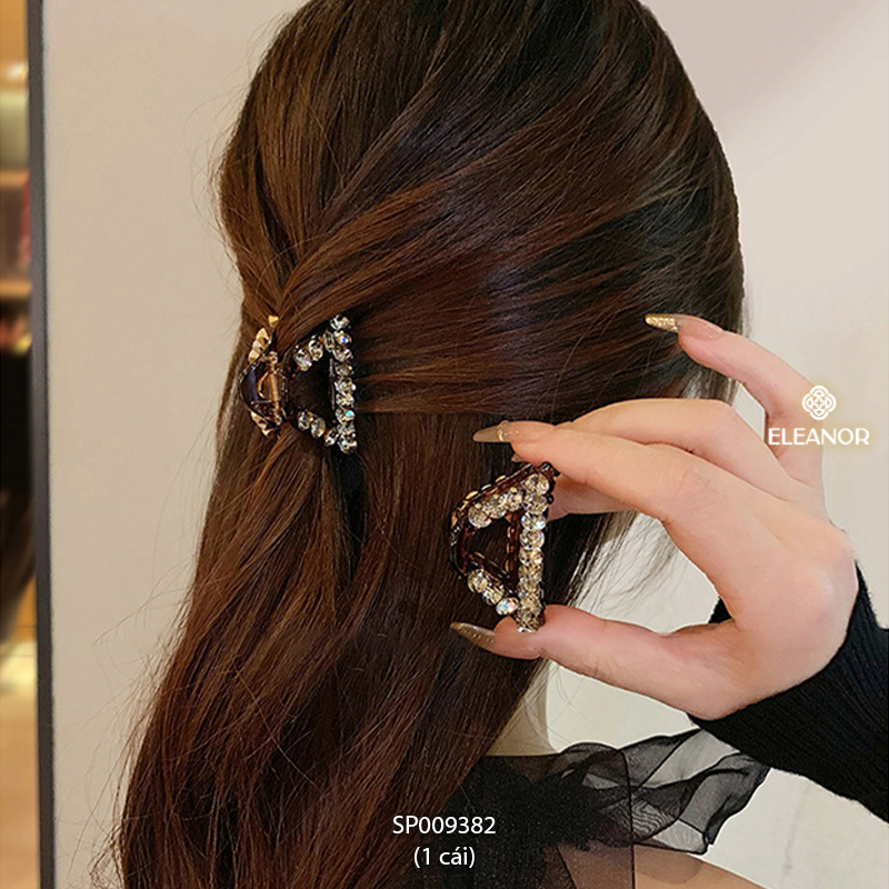 Kẹp tóc nữ càng cua Eleanor Accessories hình tam giác kẹp tóc đính đá phụ kiện tóc 9382