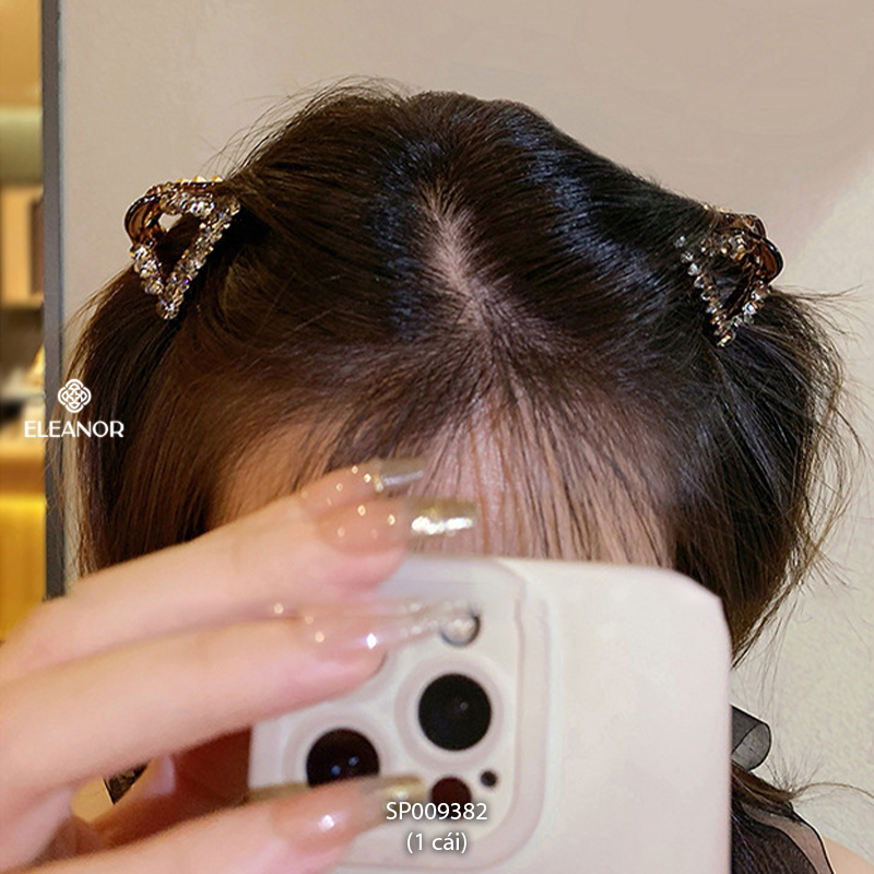 Kẹp tóc nữ càng cua Eleanor Accessories hình tam giác kẹp tóc đính đá phụ kiện tóc 9382