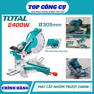 Máy Cắt Nhôm TOTAL TS42183057 2400W Lưỡi 305mm Ray Trượt Kép Máy Cắt Góc Đa Năng Cắt Nhôm Gỗ Nhựa