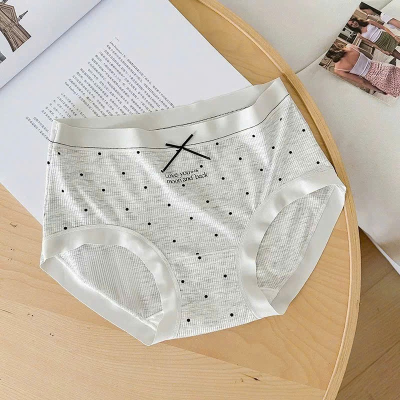 Ảnh Combo 3 Quần Lót Nữ Cotton Cạp Cao Vừa Chấm Bi Freesize (50-65kg) QL9022 By Bechipi 4