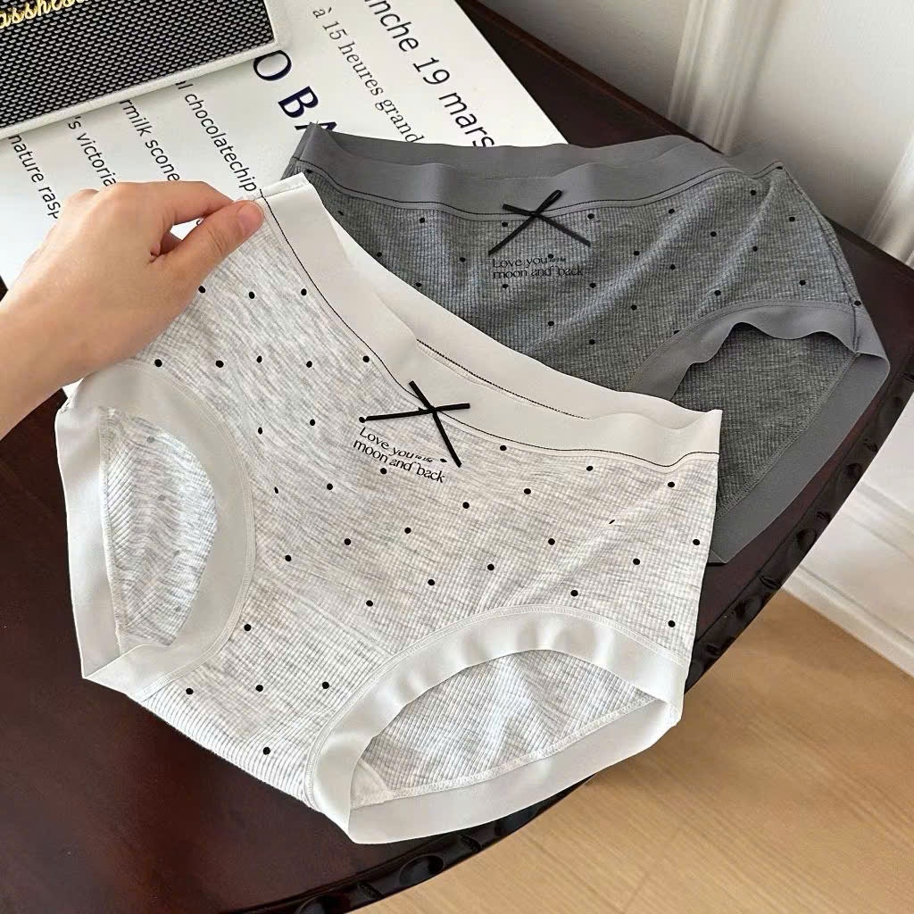 Ảnh Combo 3 Quần Lót Nữ Cotton Cạp Cao Vừa Chấm Bi Freesize (50-65kg) QL9022 By Bechipi 2
