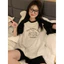 Set bộ đồ nữ mùa hè , Bộ cộc nữ mùa hè hoạt hình phối raglan màu đen xám, đồ bộ mặc nhà, mặc đi chơi hè siêu mát
