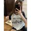 Set bộ đồ nữ mùa hè , Bộ cộc nữ mùa hè hoạt hình phối raglan màu đen xám, đồ bộ mặc nhà, mặc đi chơi hè siêu mát