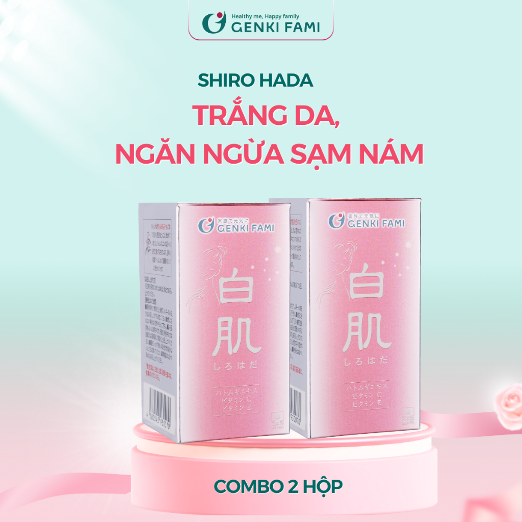 Ảnh Viên Uống Dưỡng Trắng, Ngăn Ngừa Lão Hóa, Sạm Nám, Giúp Da Đều Màu Từ Thiên Nhiên Shiro Hada Genki Fami Nhật Bản 2