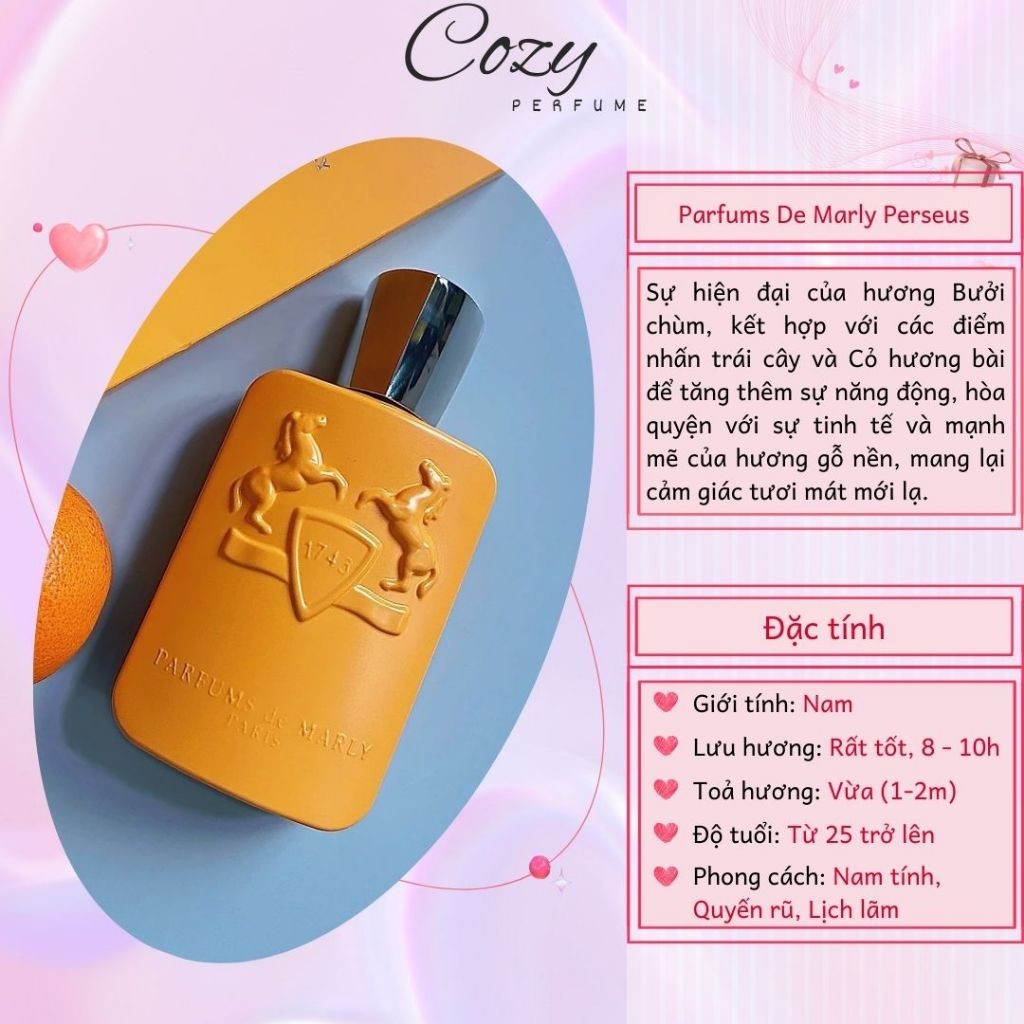 Nước hoa nam Parfums De Marly Perseus Chiết 5ml/10ml Hương thơm Nam tính, Lịch lãm - Cozy Perfume
