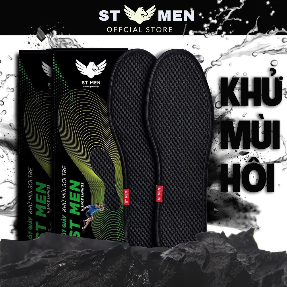 Combo 5 đôi Lót giày than tre 3 lớp Khử mùi, Thấm hút mồ hôi, Thoáng khí