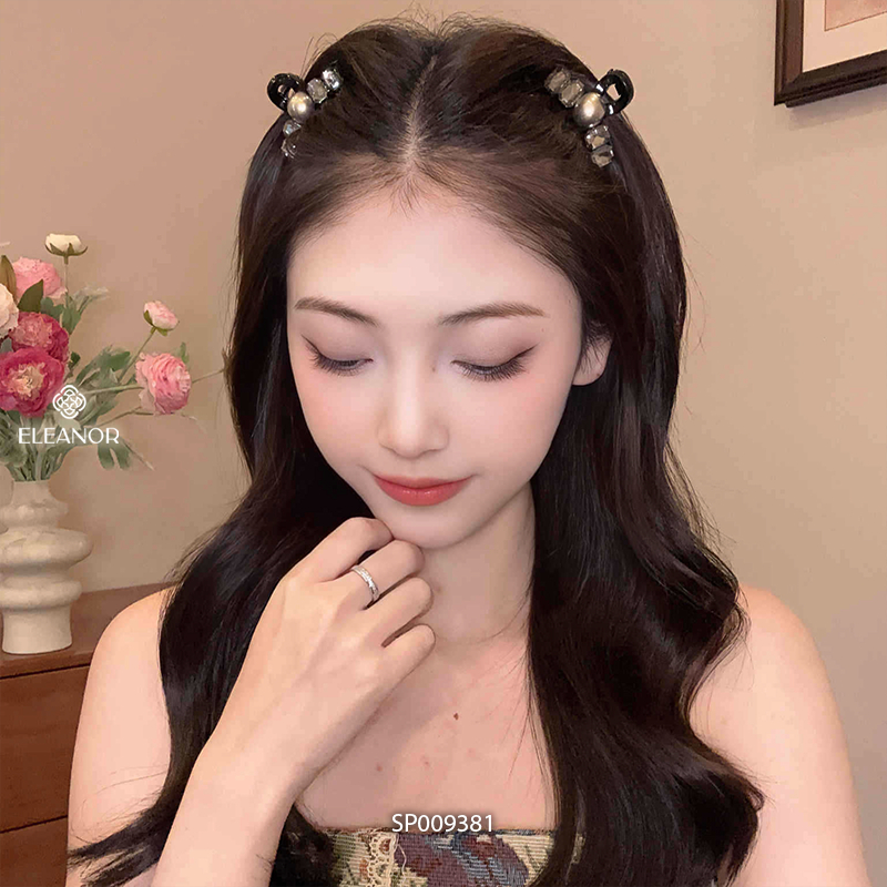 Kẹp tóc nữ càng cua Eleanor Accessories thiết kế basic kẹp tóc đính đá phụ kiện tóc 9381