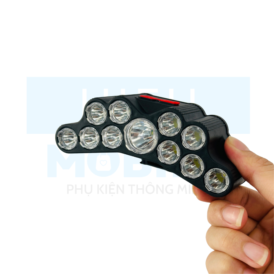 Đèn pin đội đầu chiếu xa sáng rộng bóng LED pin trâu có thể sạc lại