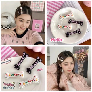 IK Kẹp Tóc Hình Xương In Chữ Dễ Thương Phong Cách Hàn Quốc K302