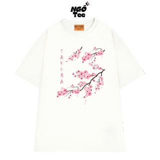 Áo Thun Dễ Thương NGỐ TEE Sakura Cánh Hoa Anh Đào Chất Vải Cotton 75 Thoáng Mát Form Rộng