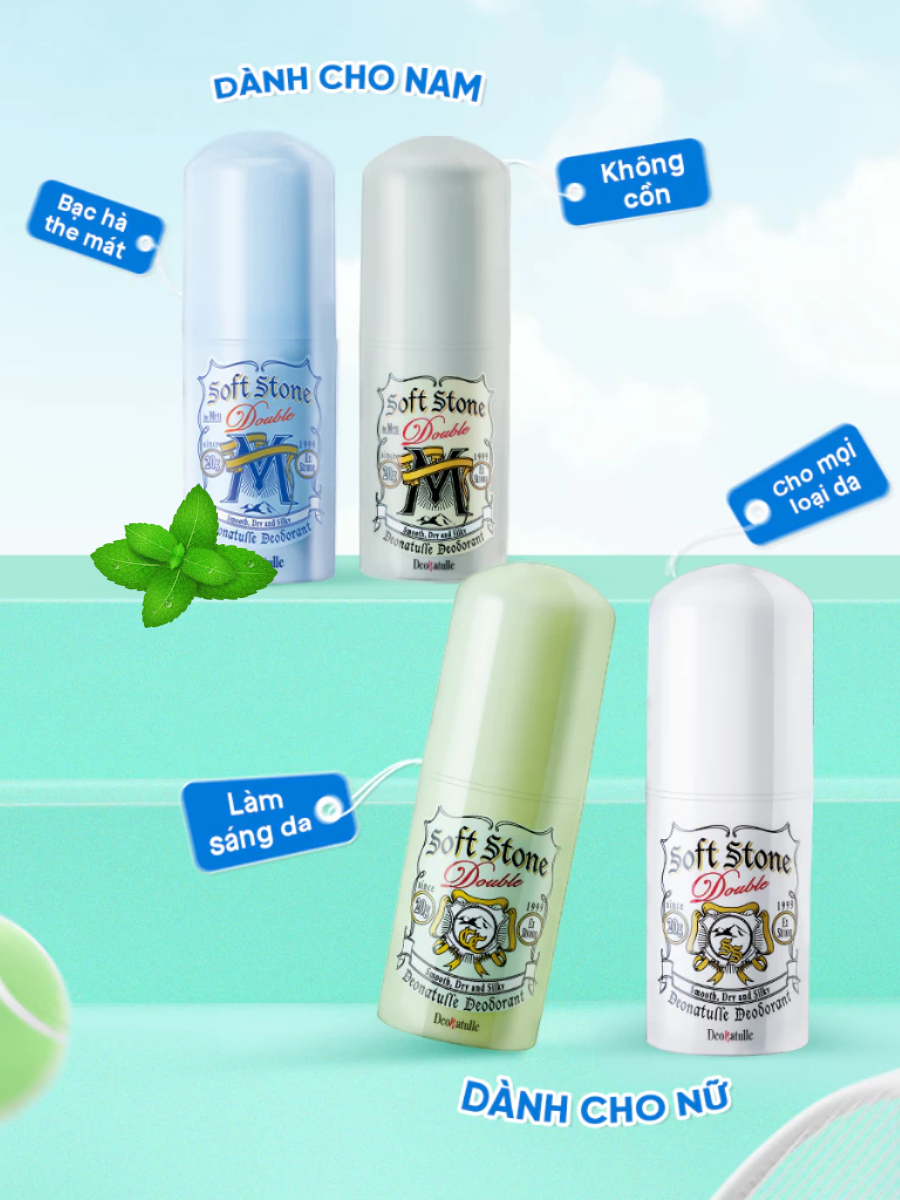 Ảnh Lăn nách đá khoáng khử mùi Soft Stone Deonatulle Nhật Bản mẫu mới 20g ngăn ngừa thâm khủ mùi hiệu quả - Bahachiha 1