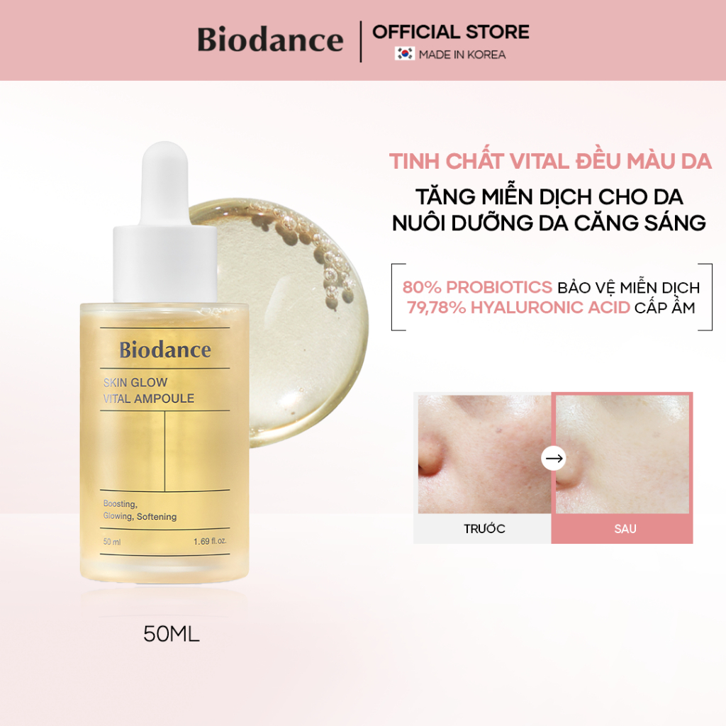 Ảnh BIODANCE Tinh Chất Dưỡng Sáng Mờ Thâm Mụn Hệ Miễn Dịch Da Mềm Mịn Skin Glow Vital Ampoule 50ml 1