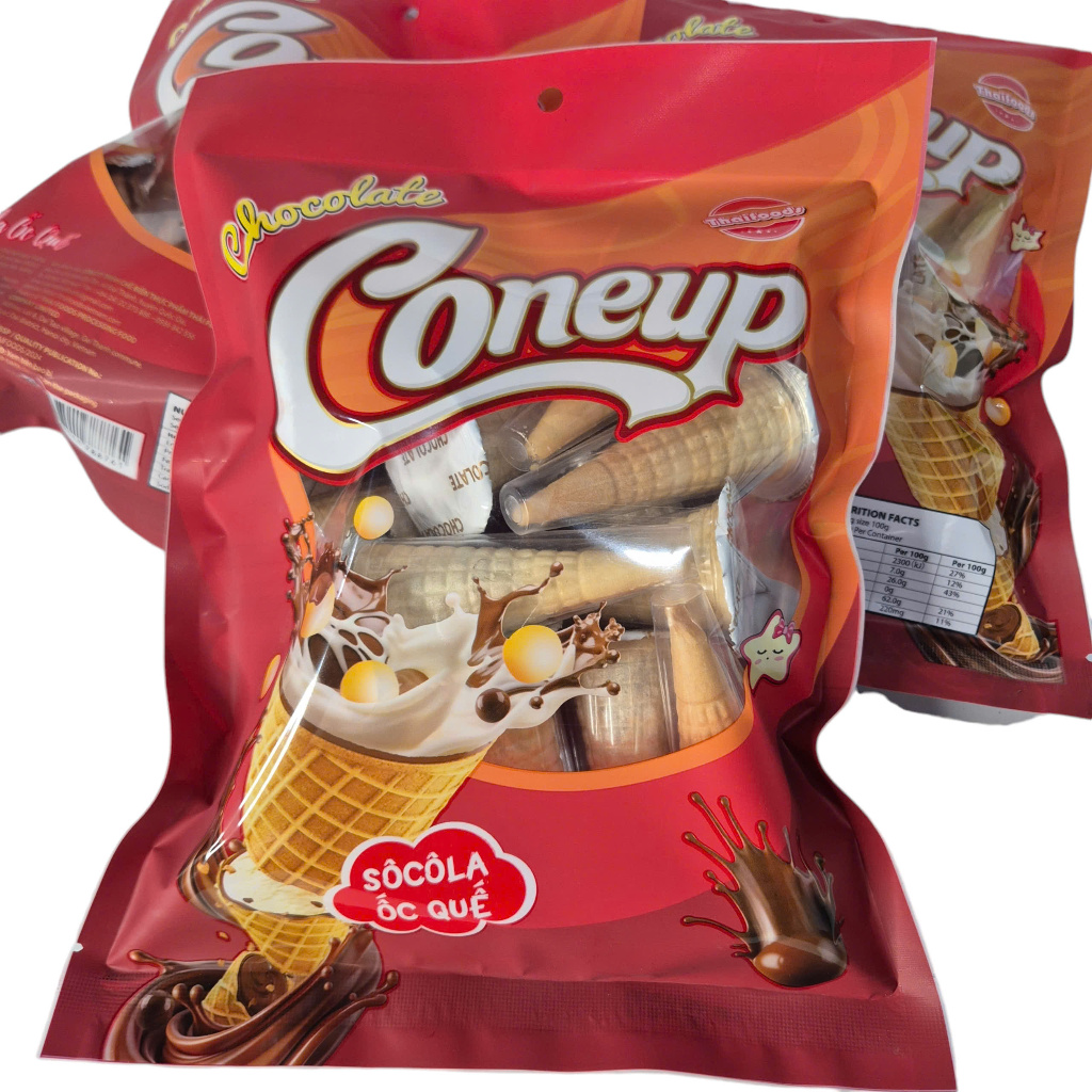 Socola ốc quế Cone-up của Thái Foods túi 15 chiếc to thùng 10 túi.