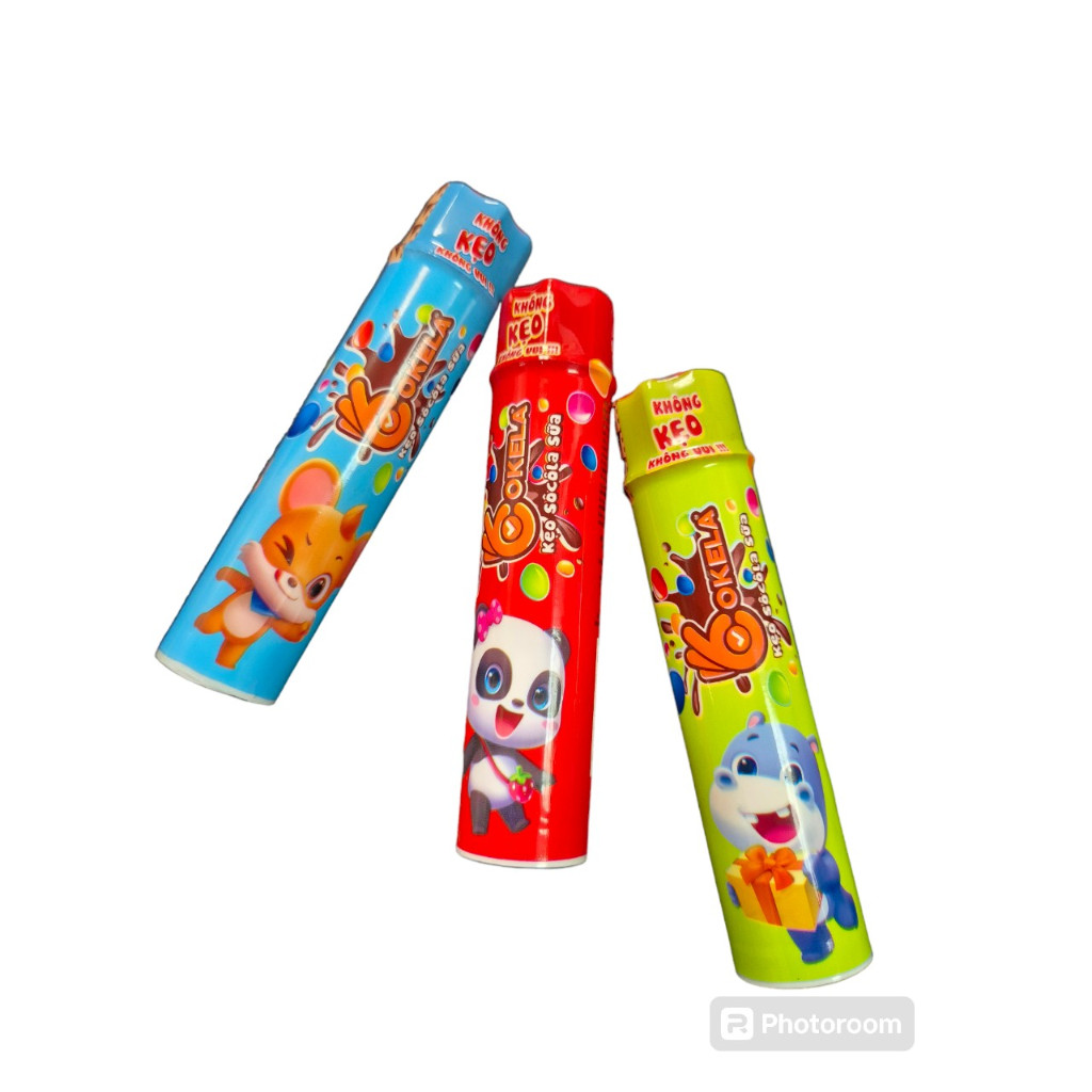 1 ống kẹo socola bi bi Okela nhiều màu sắc 15 viên 13gr, hàng sản xuất tại công ty Việt nam