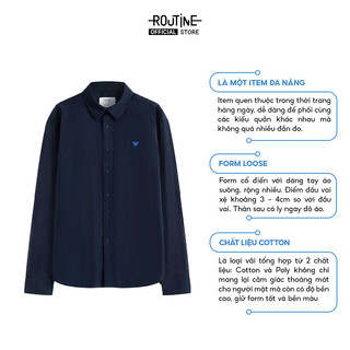 Áo Sơ Mi Nam Tay Dài Oxford Thêu Form Loose - Routine 10F24SHL015R2