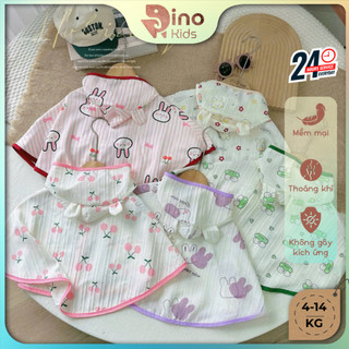 Áo choàng chống nắng mùa hè cho bé trai, bé gái 4-14kg. Áo khoác đũi gân 1 lớp mềm mát. Dino Kids