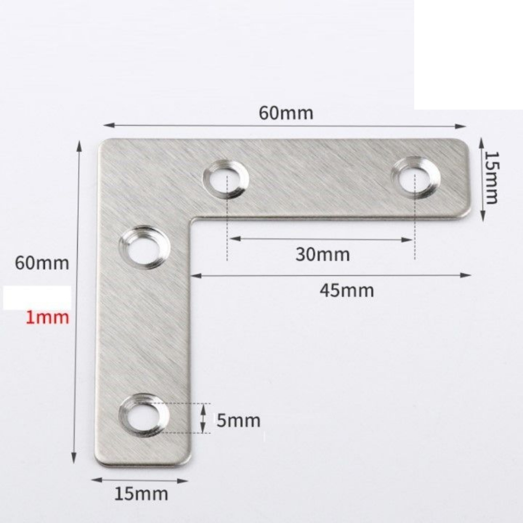 Ke góc Inox chữ T và chữ L 60mm ( 4 Chiếc ) [Thomoc5.0]
