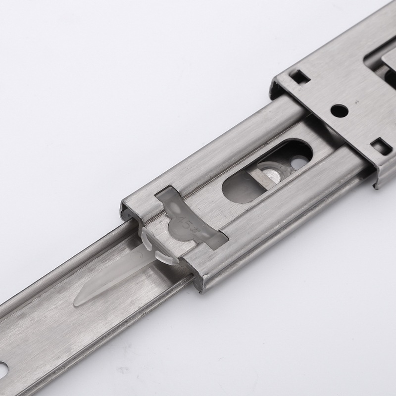 Ray trượt ngăn kéo, Ray bi trượt 3 tầng Thép/INOX SUS304 có giảm chấn  - Lắp ngăn kéo hộc tủ (1 cặp)