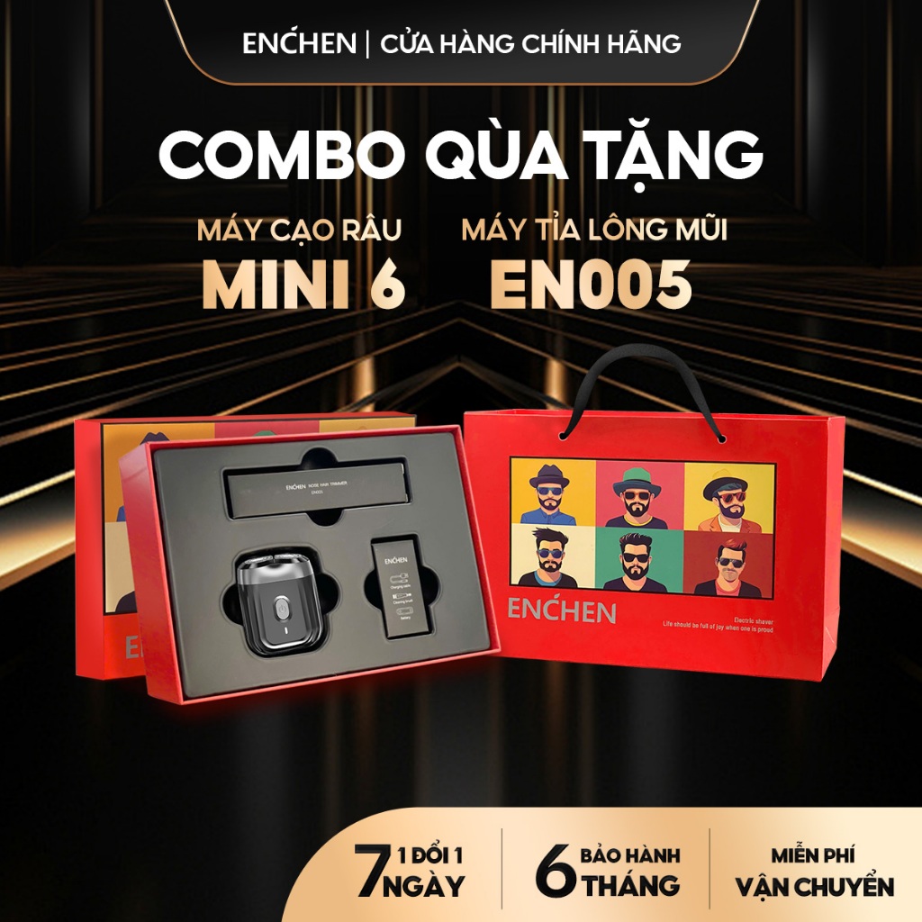 Ảnh Combo quà tặng máy cạo râu Enchen Mini 6 & máy tỉa lông mũi EN005 1