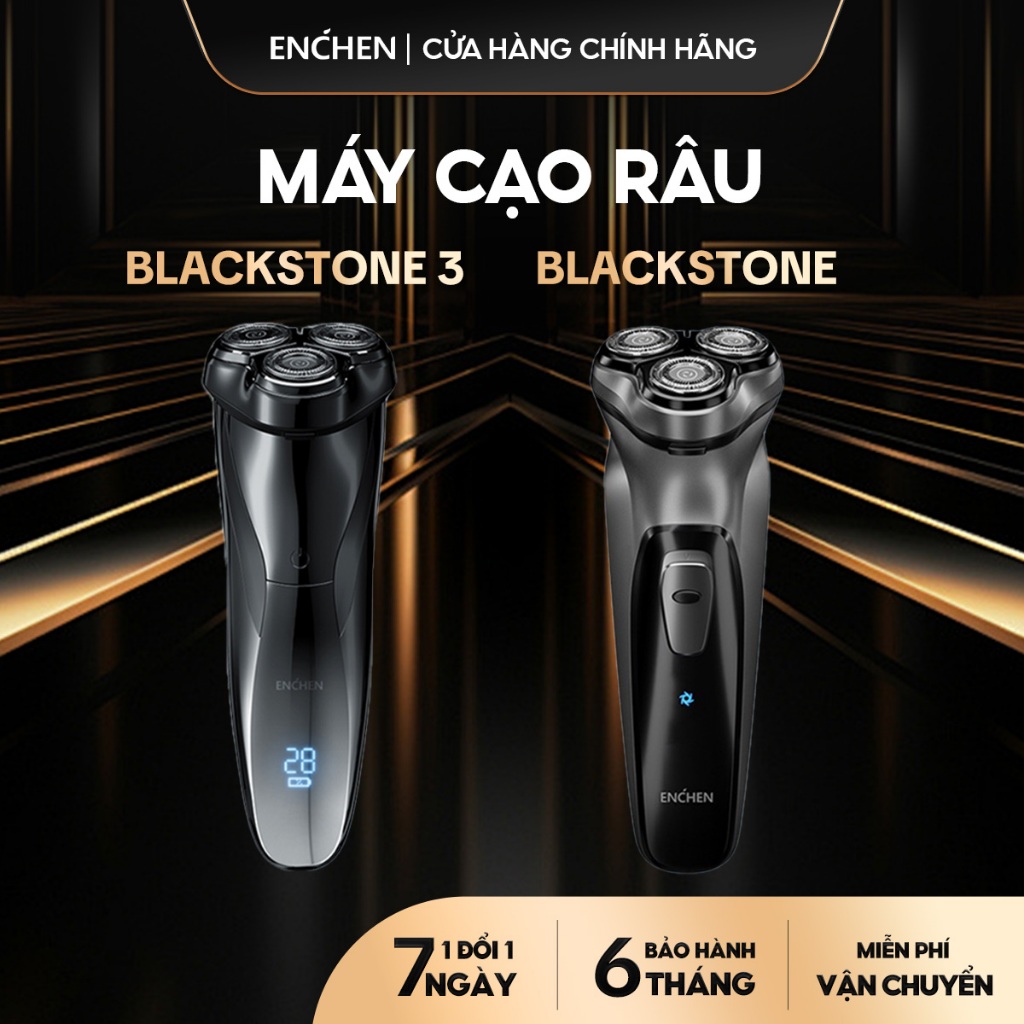 Ảnh Máy cạo râu Enchen Blackstone 3 chống nước IPX7, tích hợp tông đơ nhỏ, lưỡi dao nổi 3D - BH 6 tháng 1