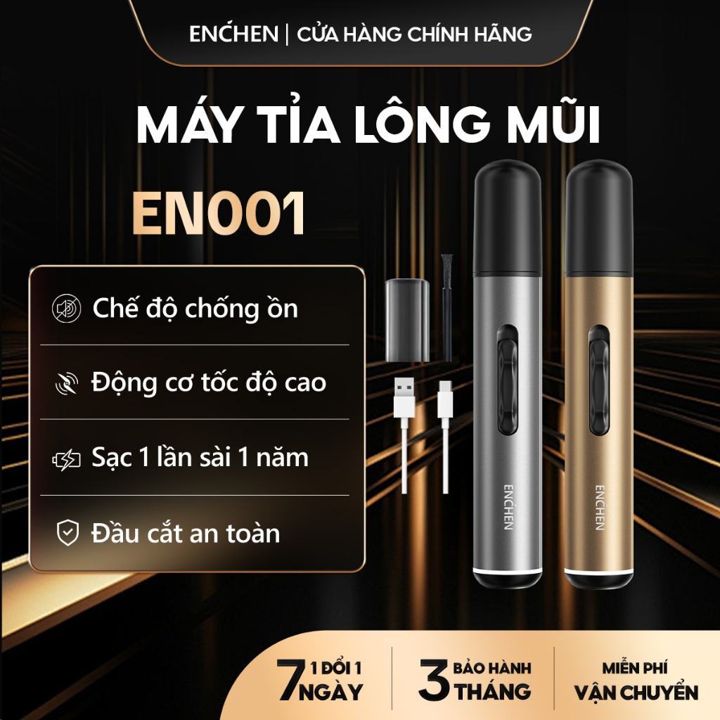 Ảnh Máy tỉa lông mũi Enchen EN001 sạc pin Type-C đầu cạo tròn ẩn tháo rời, động cơ mạnh mẽ giảm ồn 1