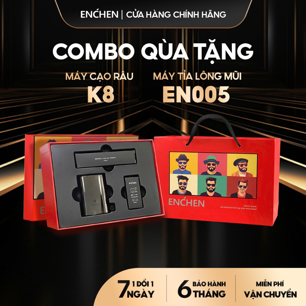 Ảnh Combo quà tặng máy cạo râu Enchen K8 & máy tỉa lông mũi EN005 1