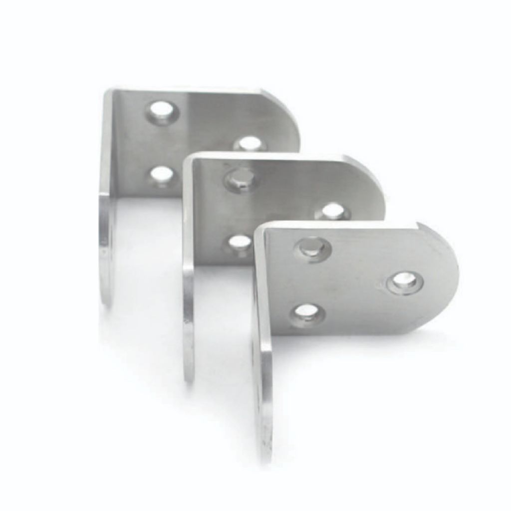 Ke góc vuông chữ L, Ke góc inox dày đẹp sáng bóng kèm vít chuyên dùng trong thi công nội thất