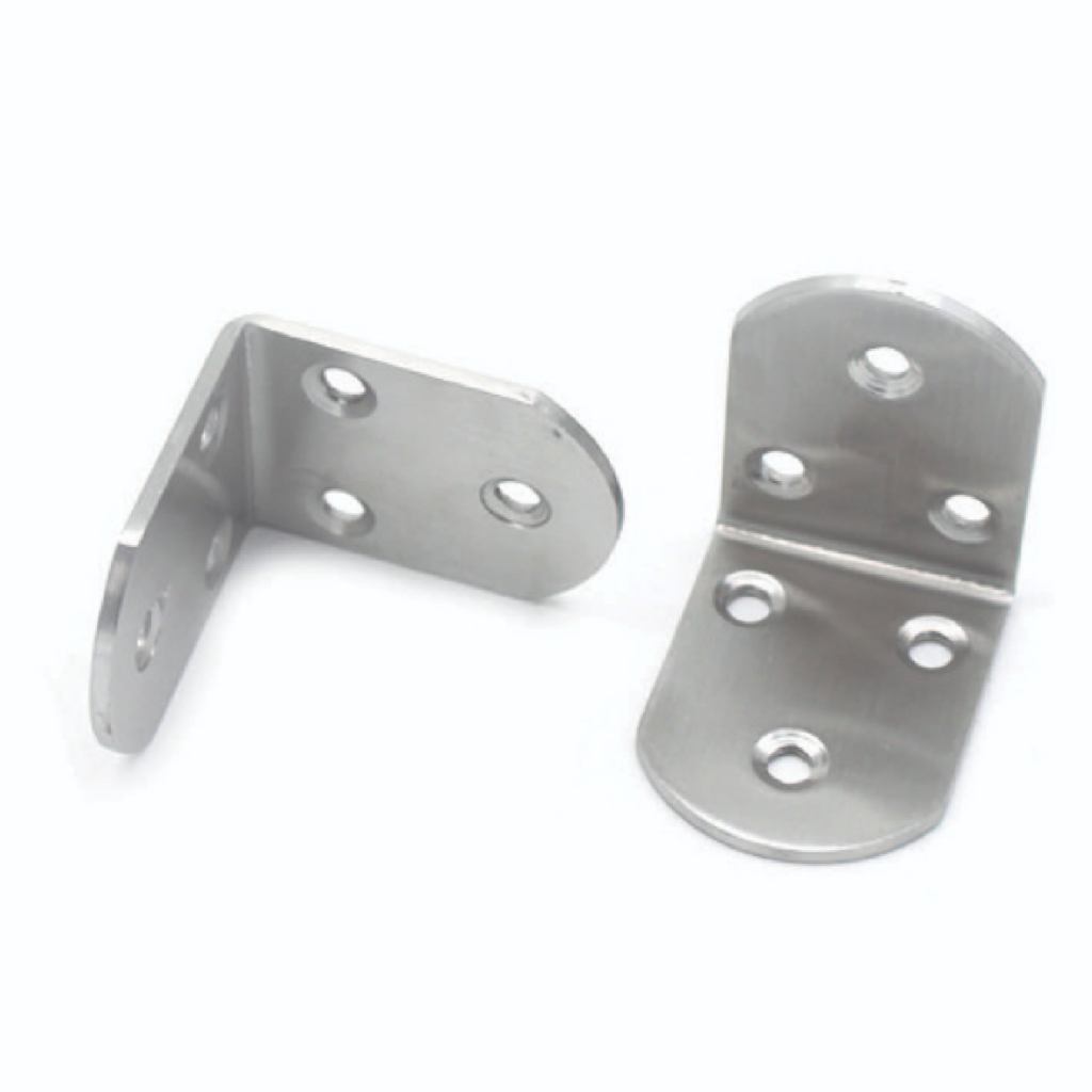 Ke góc vuông chữ L, Ke góc inox dày đẹp sáng bóng kèm vít chuyên dùng trong thi công nội thất