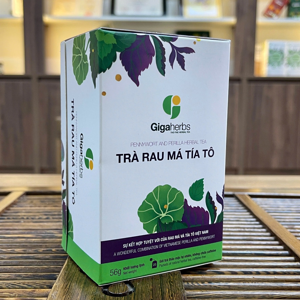 Trà Túi Lọc Rau Má Tía Tô GIGAHERBS - Giúp Thanh Nhiệt Giải Độc Mát Gan Hộp 20 gói