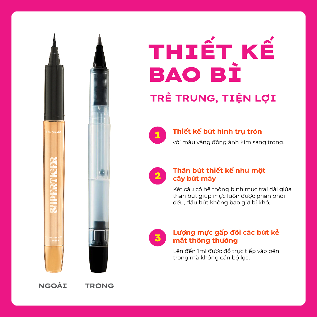 Ảnh Bút Kẻ Mắt siêu mảnh LEMONADE SuperTiger Eyeliner 1g 4