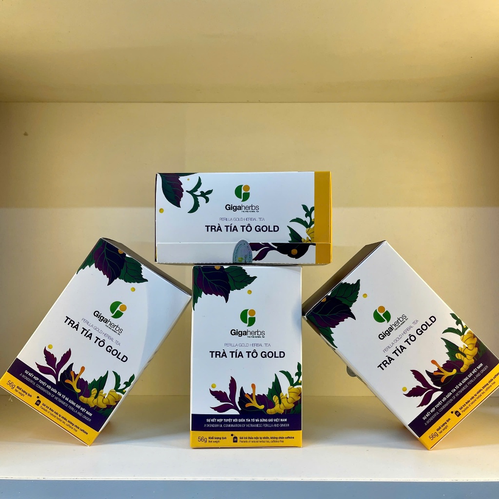 Trà Túi Lọc Trà Tía Tô Gold GIGAHERBS - hỗ trợ gút, làm đẹp da (Hộp 20 gói)