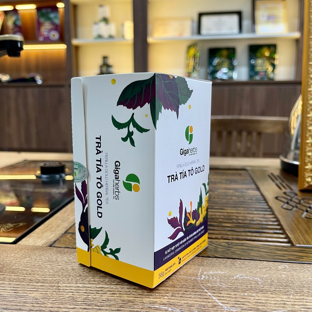 Trà Túi Lọc Trà Tía Tô Gold GIGAHERBS - hỗ trợ gút, làm đẹp da (Hộp 20 gói)